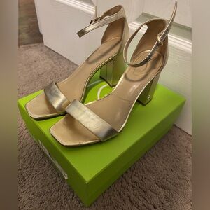 Sam Edelman Gold Block Heel Sandals
